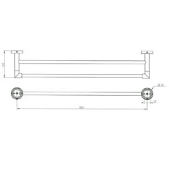 Kronenbach Radia Badetuchhalter Doppelt 60 Cm