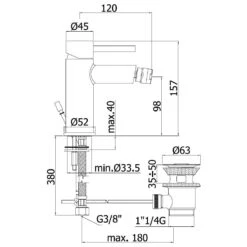 Kronenbach AQA 2.0 Bidet-Einhebelmischer Mit Ablaufgarnitur -Kronenbach hersteller kronenbach aqa 2 bidet einhebelmischer 1050575