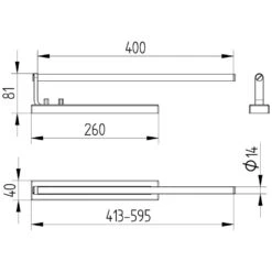 Kronenbach Handtuchhalter 40 Cm Einarmig, Verstellbar