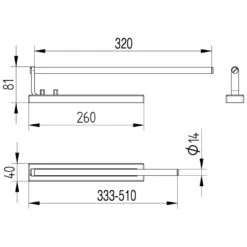 Kronenbach Handtuchhalter 32 Cm Einarmig , Verstellbar