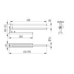 Kronenbach Handtuchhalter 40 Cm Zweiarmig, Verstellbar