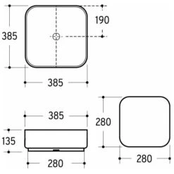 Kronenbach Cube Black Edition Aufsatzwaschtisch 38,5 X 38,5 Cm -Kronenbach hersteller kronenbach badkeramik aufsatzwaschtische lima 2 3631691