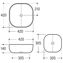 Kronenbach Cube Black Edition Aufsatzwaschtisch 42 X 42 Cm -Kronenbach hersteller kronenbach badkeramik aufsatzwaschtische lima 2 3631700