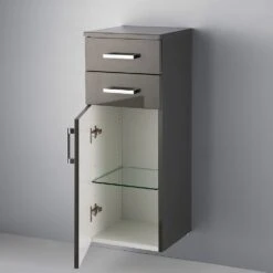 Kronenbach Plana Mittelhochschrank 35 X 35 X 90 Cm, 2 Auszüge, 1 Tür, Anschlag Links