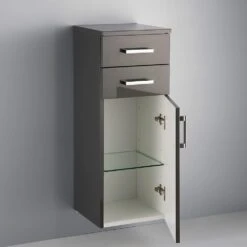 Kronenbach Plana Mittelhochschrank 35 X 35 X 90 Cm, 2 Auszüge, 1 Tür, Anschlag Rechts