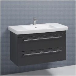 Kronenbach Plana Waschtischunterschrank 100 Cm Mit 2 Auszügen -Kronenbach hersteller kronenbach badmoebel plana 100 waschtischunterschraenke 1242496