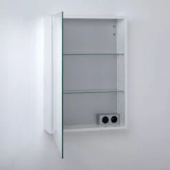 Kronenbach Plana 2.0 Spiegelschrank 50 Cm Mit 1 Tür Und LED-Aufsatzleuchte, Anschlag Links