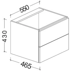 Kronenbach Plana 2.0 Waschtischunterschrank Für Geberit ICon 60 Cm Mit 2 Auszügen -Kronenbach hersteller kronenbach badmoebel plana 2 waschtischunterschraenke 2385028