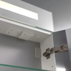 Kronenbach Plana Spiegelschrank 70 X 14 X 75,5 Cm, Mit 2 Türen Und Satiniertem Lichtausschnitt Oben