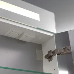 Kronenbach Plana Spiegelschrank 120 X 14 X 75,5 Cm, Mit 3 Türen Und Satiniertem Lichtausschnitt Oben