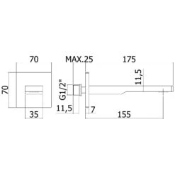 Kronenbach Slim Design 2.0 Wanneneinlauf 15,5 Cm -Kronenbach hersteller kronenbach krona 2 wanne slim 3314069