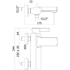 Kronenbach Krona 2.0 Wannenfüllbatterie Aufputz -Kronenbach hersteller kronenbach krona 2 wanne wannenfuellbatterie 3314057