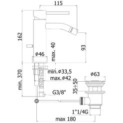 Kronenbach Lima 2.0 Steel Bidet-Einhebelmischer -Kronenbach hersteller kronenbach lima 2 bidet einhebelmischer 3742133