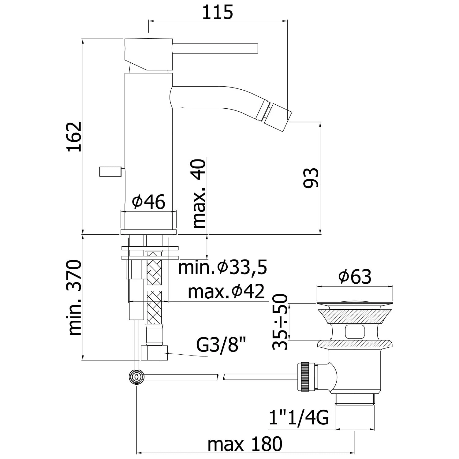 Kronenbach Lima 2.0 Black Bidet-Einhebelmischer Kronenbach Lima 2.0 Black Bidet-Einhebelmischer -Kronenbach hersteller kronenbach lima 2 black bidet 2616157
