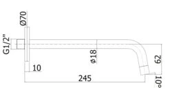 Kronenbach Lima 2.0 Black Wanneneinlauf Ausladung 24,5 Cm -Kronenbach hersteller kronenbach lima 2 black wanne 3708548