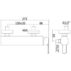 Kronenbach Neura 2.0 Aufputz-Brausearmatur -Kronenbach hersteller kronenbach neura 2 aufputz brausearmatur 1050568