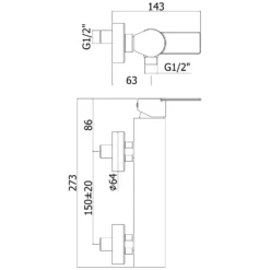 Kronenbach Omega 2.0 Aufputz-Brausearmatur -Kronenbach hersteller kronenbach omega 2 dusche aufputz 2197366