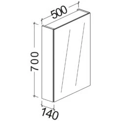 Kronenbach Plana 2.0 Spiegelschrank 50 Cm Mit 1 Tür Und LED-Aufsatzleuchte, Anschlag Rechts -Kronenbach hersteller kronenbach plana 2 spiegelschraenke spiegelschrank 2385061