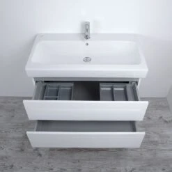 Kronenbach Plana 2.0 Waschtischunterschrank Für Geberit ICon 75 Cm Mit 2 Auszügen -Kronenbach hersteller kronenbach plana 2 waschtischunterschraenke waschtischunterschrank 2119726