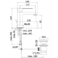Kronenbach Quara 2.0 Black Waschtisch-Einhebelmischer -Kronenbach hersteller kronenbach quara 2 black wanne 3678650