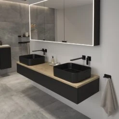 Kronenbach Quara 2.0 Black Waschtisch-Wandarmatur Ausladung 24 Cm Inkl. Grundkörper -Kronenbach hersteller kronenbach quara 2 black waschtisch 11032702