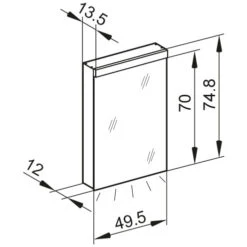 Kronenbach Moon 2.0, 4000K LED-Spiegelschrank 49,5 Cm Mit 1 Tür Und Steckdose Rechts Unten -Kronenbach hersteller kronenbach spiegelschraenke moon 2 3994739