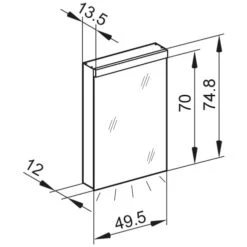 Kronenbach Moon 2.0, 3000K LED-Spiegelschrank 49,5 Cm Mit 1 Tür Und Steckdose Rechts Unten -Kronenbach hersteller kronenbach spiegelschraenke moon 2 spiegelschrank 3994783