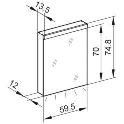 Kronenbach Moon 2.0, 3000K LED-Spiegelschrank 59,5 Cm Mit 1 Tür Und Steckdose Links Unten -Kronenbach hersteller kronenbach spiegelschraenke moon 2 spiegelschrank 3995031