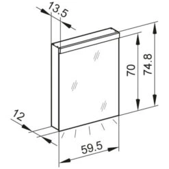 Kronenbach Moon 2.0, 4000K LED-Spiegelschrank 59,5 Cm Mit 1 Tür Und Steckdose Rechts Unten -Kronenbach hersteller kronenbach spiegelschraenke moon 2 spiegelschrank 3995035