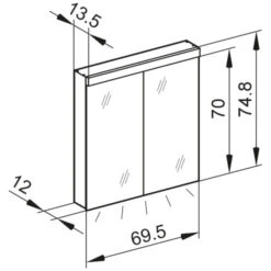 Kronenbach Moon 2.0, 3000K LED-Spiegelschrank 69,5 Cm Mit 2 Türen Und Steckdosen Links Und Rechts Unten 3 Kronenbach Moon 2.0, 3000K LED-Spiegelschrank 69,5 Cm Mit 2 Türen Und Steckdosen Links Und Rechts Unten -Kronenbach hersteller kronenbach spiegelschraenke moon 2 spiegelschrank 3995455