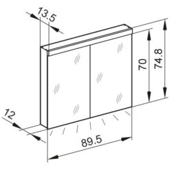 Kronenbach Moon 2.0, 4000K LED-Spiegelschrank 89,5 Cm Mit 2 Türen Und Steckdosen Links Und Rechts Unten -Kronenbach hersteller kronenbach spiegelschraenke moon 2 spiegelschrank 3995511