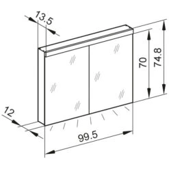 Kronenbach Moon 2.0, 4000K LED-Spiegelschrank 99,5 Cm Mit 2 Türen Und Steckdosen Links Und Rechts Unten -Kronenbach hersteller kronenbach spiegelschraenke moon 2 spiegelschrank 3995563