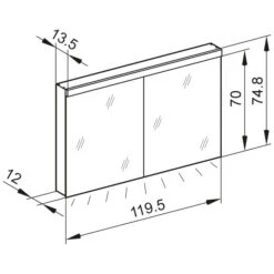 Kronenbach Moon 2.0, 3000K LED-Spiegelschrank 119,5 Cm Mit 2 Türen Und Steckdose Unten -Kronenbach hersteller kronenbach spiegelschraenke moon 2 spiegelschrank 3996159