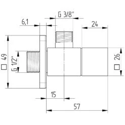 Kronenbach Design Eckventil 2.0 Eckig