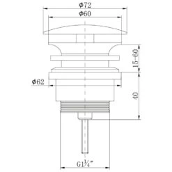 Kronenbach Ablaufventil Schaftventil Rund, Kurz