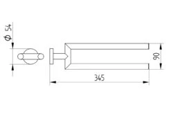 Kronenbach Radia Handtuchhalter 2-armig 34,5 Cm, Starr