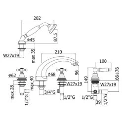 Kronenbach IOTA 2.0 5-Loch Badewannen-Armatur