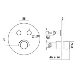 Kronenbach Smart Push Unterputz-Mischer Für 2 Verbraucher, Runde Ausführung -Kronenbach kronenbach badarmaturen kronbox 3 dusche unterputz 9962126