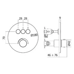 Kronenbach Smart Push Unterputz-Mischer Für 3 Verbraucher, Runde Ausführung -Kronenbach kronenbach badarmaturen kronbox 3 dusche unterputz 9962141