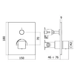 Kronenbach Smart Push Unterputz-Mischer Für 1 Verbraucher, Eckige Ausführung