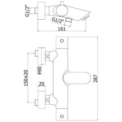 Kronenbach Krontherm 1000 Aufputz-Wannenthermostat