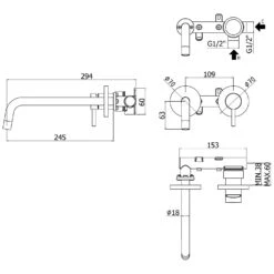 Kronenbach Lima 2.0 White Waschtisch-Wandarmatur 24,5 Cm Inkl. Grundkörper -Kronenbach kronenbach badarmaturen lima 2 waschtisch white 6362800