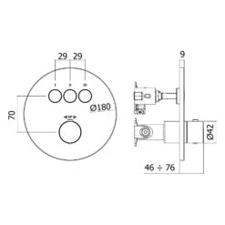 Kronenbach Smart Push Thermostat Unterputz Für 3 Verbraucher, Runde Ausführung -Kronenbach kronenbach badarmaturen smart push thermostate unterputz 10064279