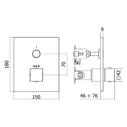 Kronenbach Smart Push Thermostat Unterputz Für 1 Verbraucher, Eckige Ausführung