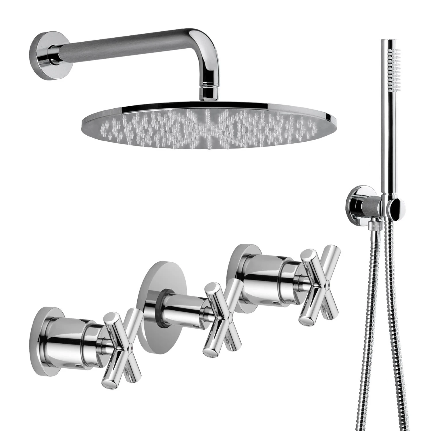 Kronenbach Zeta 2.0 Brausekomplett-Set mit Kopfbrause und Brausegarnitur Kronenbach Zeta 2.0 Brausekomplett-Set Mit Kopfbrause Und Brausegarnitur -Kronenbach kronenbach badarmaturen zeta waschtisch brauseset mit 6119866