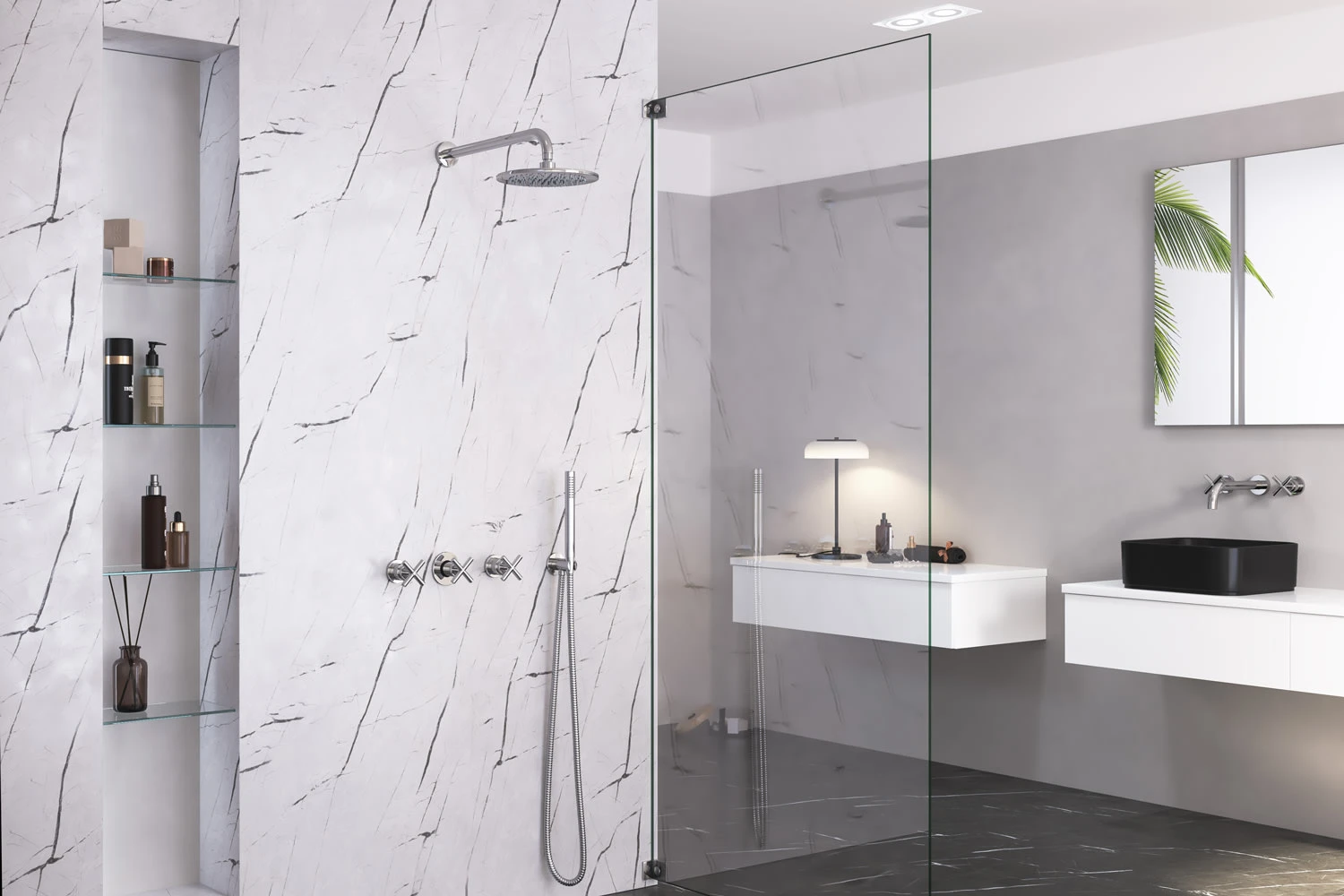 Kronenbach Zeta 2.0 Brausekomplett-Set mit Kopfbrause und Brausegarnitur Kronenbach Zeta 2.0 Brausekomplett-Set Mit Kopfbrause Und Brausegarnitur -Kronenbach kronenbach badarmaturen zeta waschtisch brauseset mit 6763816