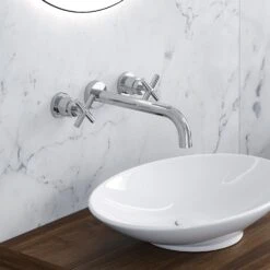 Kronenbach Zeta 2.0 Dreiloch-UP-Waschtischmischer Ausladung 18 Cm -Kronenbach kronenbach badarmaturen zeta waschtisch dreiloch up 6122596