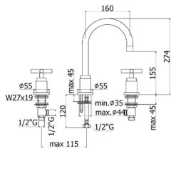 Kronenbach Zeta 2.0 Dreiloch-Waschtischmischer Ohne Ablaufgarnitur -Kronenbach kronenbach badarmaturen zeta waschtisch dreiloch waschtischmischer 4700435