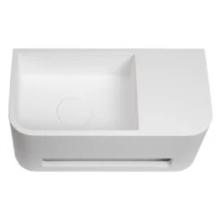 Kronenbach Stone Handwaschbecken 38 X 19 Cm Mit Handtuchhalterung, Becken Links Ohne Hahnlochbohrung