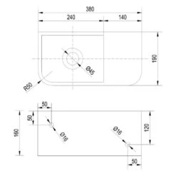 Kronenbach Stone Handwaschbecken 38 X 19 Cm Mit Handtuchhalterung, Becken Links Ohne Hahnlochbohrung -Kronenbach kronenbach badkeramik handwaschbecken stone 38 x 6885597